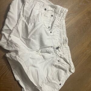 White jean shorts